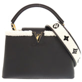 Like New Louis Vuitton Capucines MM M59073 IC Taurillon Leather Shearling Black Handbag LV 0237LOUIS VUITTON — Like New