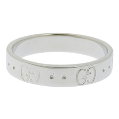 Gucci Interlocking G Icon Ring, 18K White Gold, Approx. 3.4g, Size #13 (approx. US size 12.5) — Like New