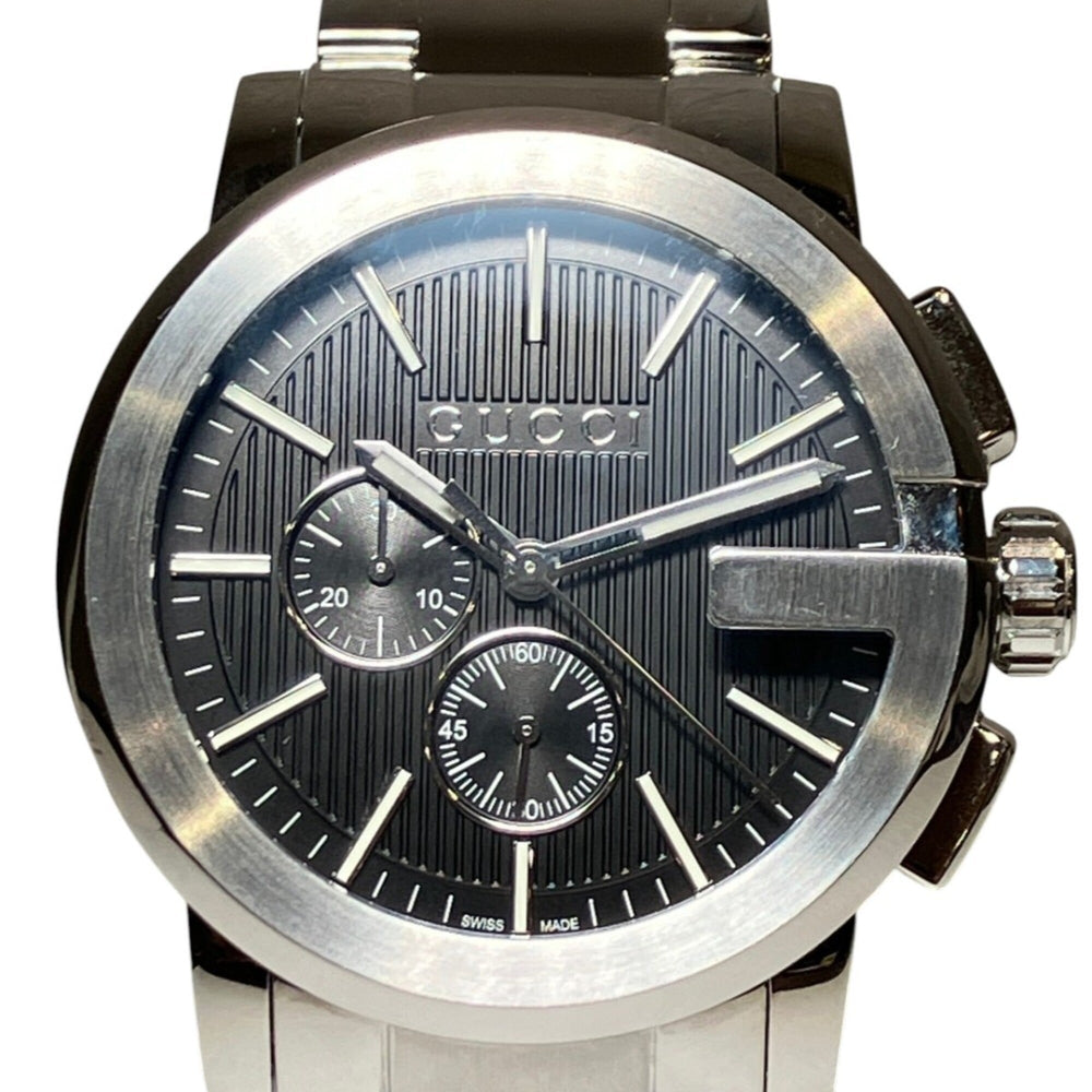 Gucci G-Chrono watch, total weight 170.8g, stainless steel, quartz movement, black dial, 101.2 — Very Good