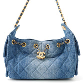 Chanel Chain Shoulder Bag Matelassé Coco Mark CHANEL25 Mini Washed Denim AS5631 CHANEL Handbag Women's — Like New
