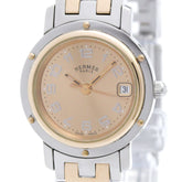 HERMES Clipper Pink Gold Plated Steel Watch CL4.221 Polished — Very Good