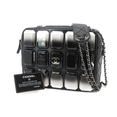 Chanel Matelassé Camera Handbag, Chain Shoulder Lambskin and Plastic, Black — Like New