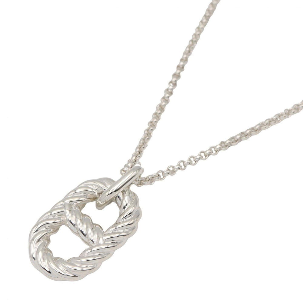 Hermes Chaine d'Ancre Area II Twist GM Necklace, Sterling Silver 925, Men's and Women's, Tone — New - Store Return