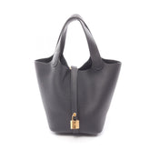 Hermes Picotin Lock PM Handbag, Leather, Taurillon Clemence Women's, Navy Blue — New - Store Return