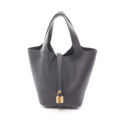 Hermes Picotin Lock PM Handbag, Leather, Taurillon Clemence Women's, Navy Blue — New - Store Return