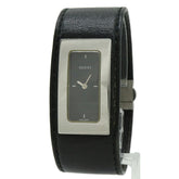 GUCCI Women's Quartz Watch 7800S, Black Dial, Stainless Steel, Leather Strap — Good
