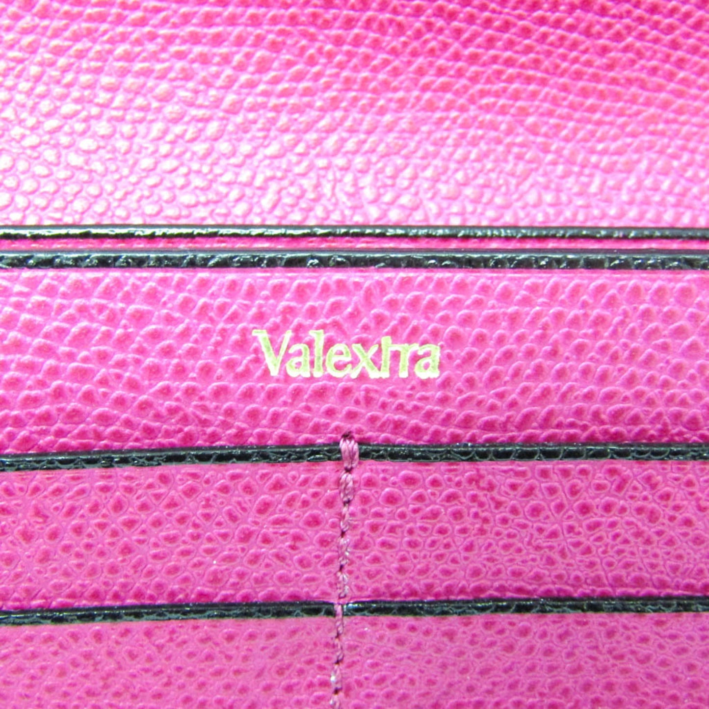 Valextra V9L18 Women's Leather Long Wallet (bi-fold) Pink