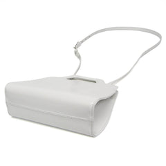 Salvatore Ferragamo Gancini Wanda AU-21 3485 Women's Leather Handbag,Shoulder Bag White — Like New