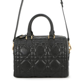 Christian Dior Macro Cannage Groove 25 Medium Calf Leather Handbag M1365UBOL 2-way Black for Women — Like New