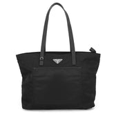 Prada Triangle Tote Bag, Nylon Handbag, 1BG052, Black, PRADA — Like New
