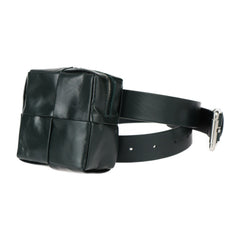 BOTTEGA VENETA Intrecciato Waist Bag 709342 VA9A5 Calfskin Leather Dark Green Cassette R2418113007079 — Like New