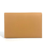 HERMES Calvi GM Flat Pouch with Pouch, Bifold Clutch Bag, Epsom Leather, Unisex, Brown and Pink, Like New — Like New