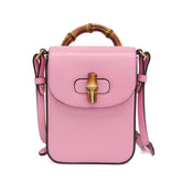 Gucci Bamboo 702106 Women's Leather Backpack,Handbag,Shoulder Bag Pink — Like New