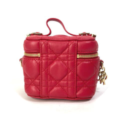 CHRISTIAN DIOR S0918ONMJ LADY CHRISTIAN DIOR LADY DIOR 2WAY Shoulder Bag Hand Bag Vanity bag RedBased — Like New