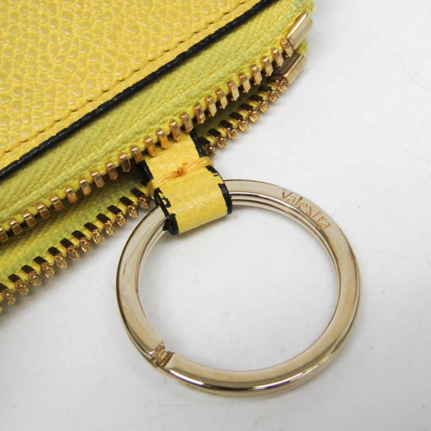 Valextra Multi-case Key Ring Women,Men Leather Coin Purse/coin Case Yellow