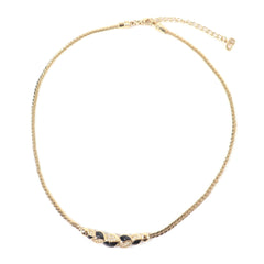 Christian Dior Vintage Rhinestone Necklace, Gold & Black, Women's Accessory — Like New