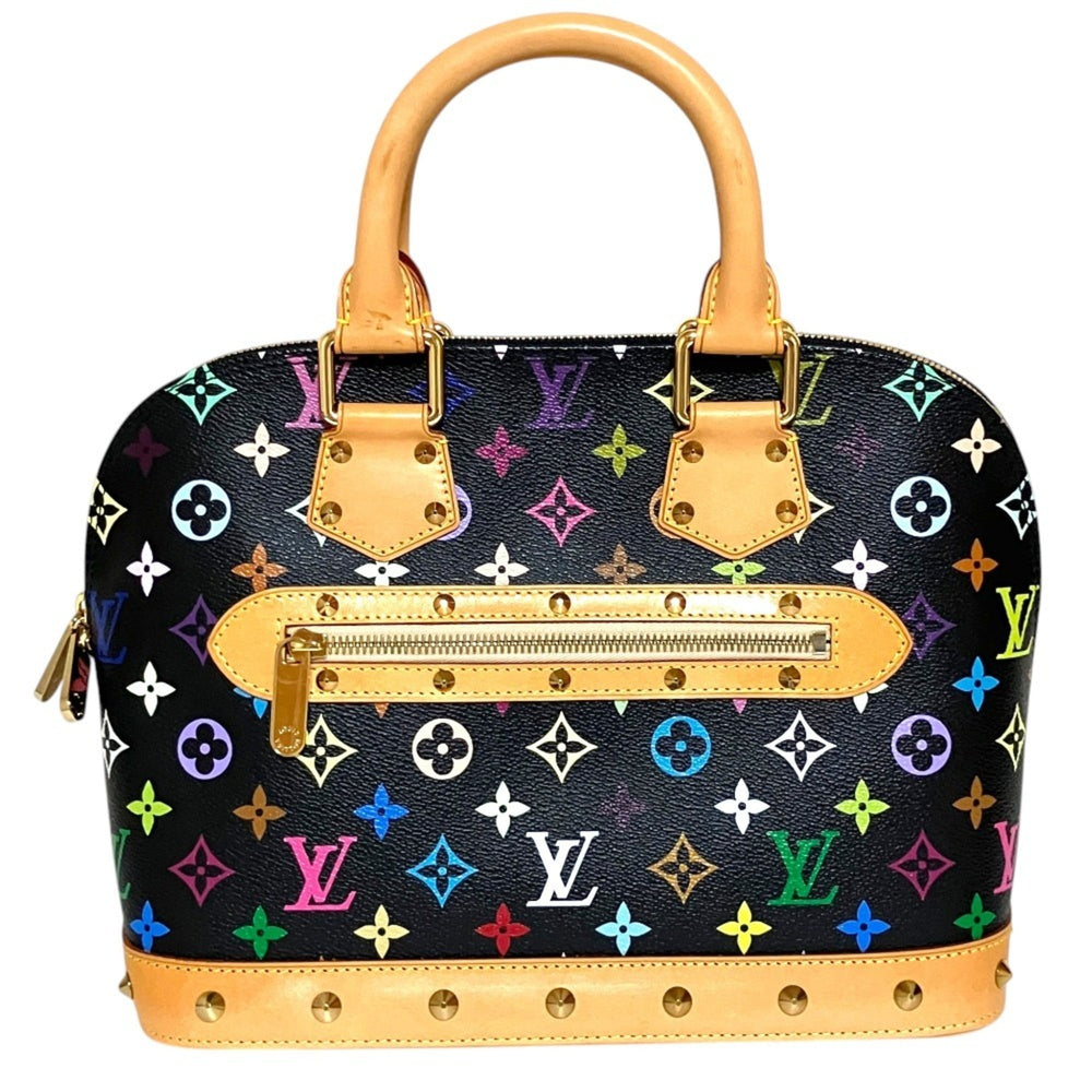 LOUIS VUITTON Alma Monogram Multi Handbag M40444 Black Multicolor Women's — Like New