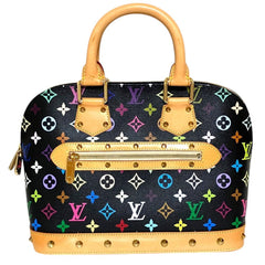 LOUIS VUITTON Alma Monogram Multi Handbag M40444 Black Multicolor Women's — Like New