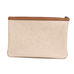 Gucci GUCCI Clutch Bag Logo Print Pouch Canvas Brown GG Supreme Cotton Linen Natural 777165 FACUL 8451 Men's Women's — Like New