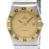 OMEGA Constellation 18K Gold Steel Quartz Mens Watch 396.1070 Polished — Very Good