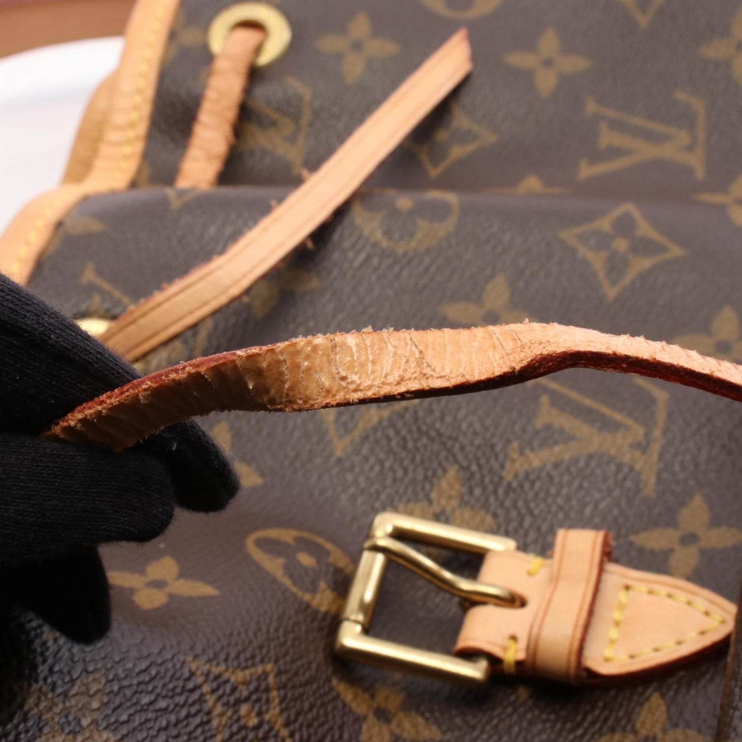 Louis Vuitton Montsouris MM Monogram Backpack, Coated Canvas and Leather, Brown, M51136, Women's