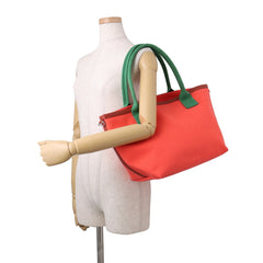 Hermes Tote Bag So Cabas Petit H Orange Green Canvas Epsom Handbag HERMES — Like New