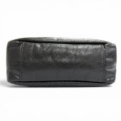 BALENCIAGA 806459 Monaco Arena Calfskin Camera Bag Chain Shoulder Black Antique Gold Hardware Made in Italy Women's — Like New