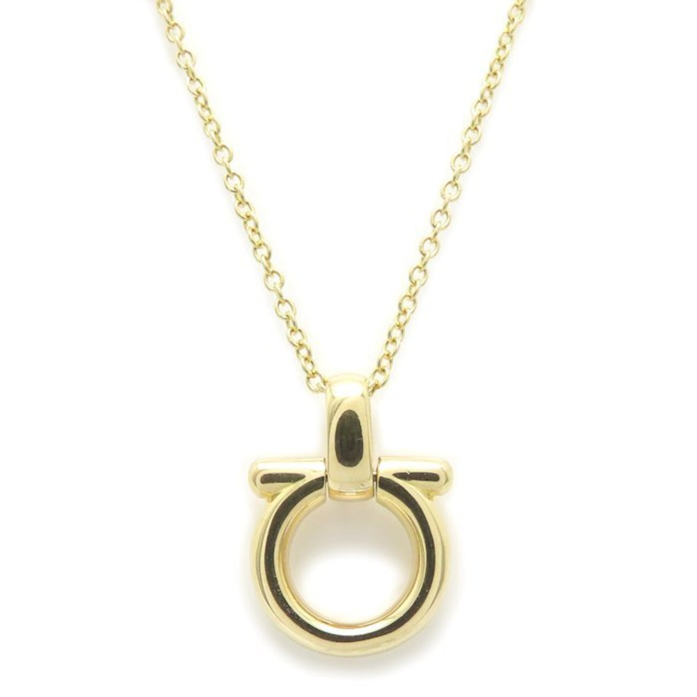 Salvatore Ferragamo Gancini Necklace, 18K Yellow Gold, Women's, Item No. 295381 — Like New