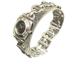 Gucci Horsebit watch, total weight 43.6g, stainless steel, quartz movement, black dial, 6400L — Good