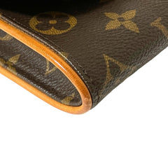 LOUIS VUITTON Louis Vuitton Pochette Twin PM Monogram Shoulder Bag M51854 Brown Women's — Like New