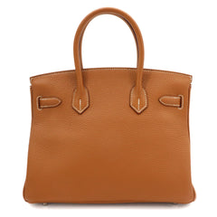 Hermes Birkin 30 Taurillon Clemence Gold Handbag □N Stamp Silver Hardware — New - Store Return
