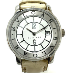 BVLGARI Bvlgari ST29S Solotempo Quartz Date Watch SS Leather Strap Women's Silver S-240202-4 — Good