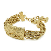 CHANEL Matelassé Coco Mark Chain Bracelet, Handbag Motif, GP Gold, B23 K — Like New