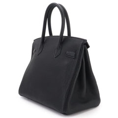 Hermes Birkin 30 Togo Black Handbag □P Stamp Silver Hardware — Like New