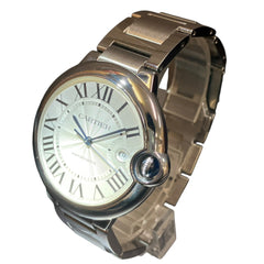 Cartier Ballon Bleu de automatic watch, stainless steel, silver dial, WSBB0049 — Very Good