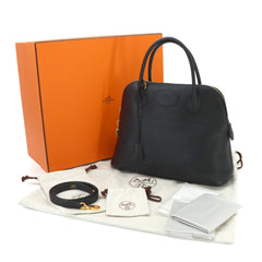 Hermes Bolide 31 2-way Handbag/Shoulder Bag, Taurillon Clemence Leather, Black, Z Stamp, Gold Hardware — Like New