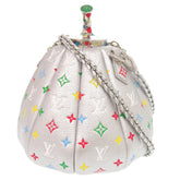 Unused Louis Vuitton x Yayoi Kusama Pumpkin Handbag M21761 IC Leather Silver Multicolor Shoulder Bag LV 1496LOUIS VUITTON — New - Store Return