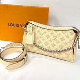 Louis Vuitton Mahina M24255 Hand It All PM Galle 2-way Shoulder Bag, Beige — Like New