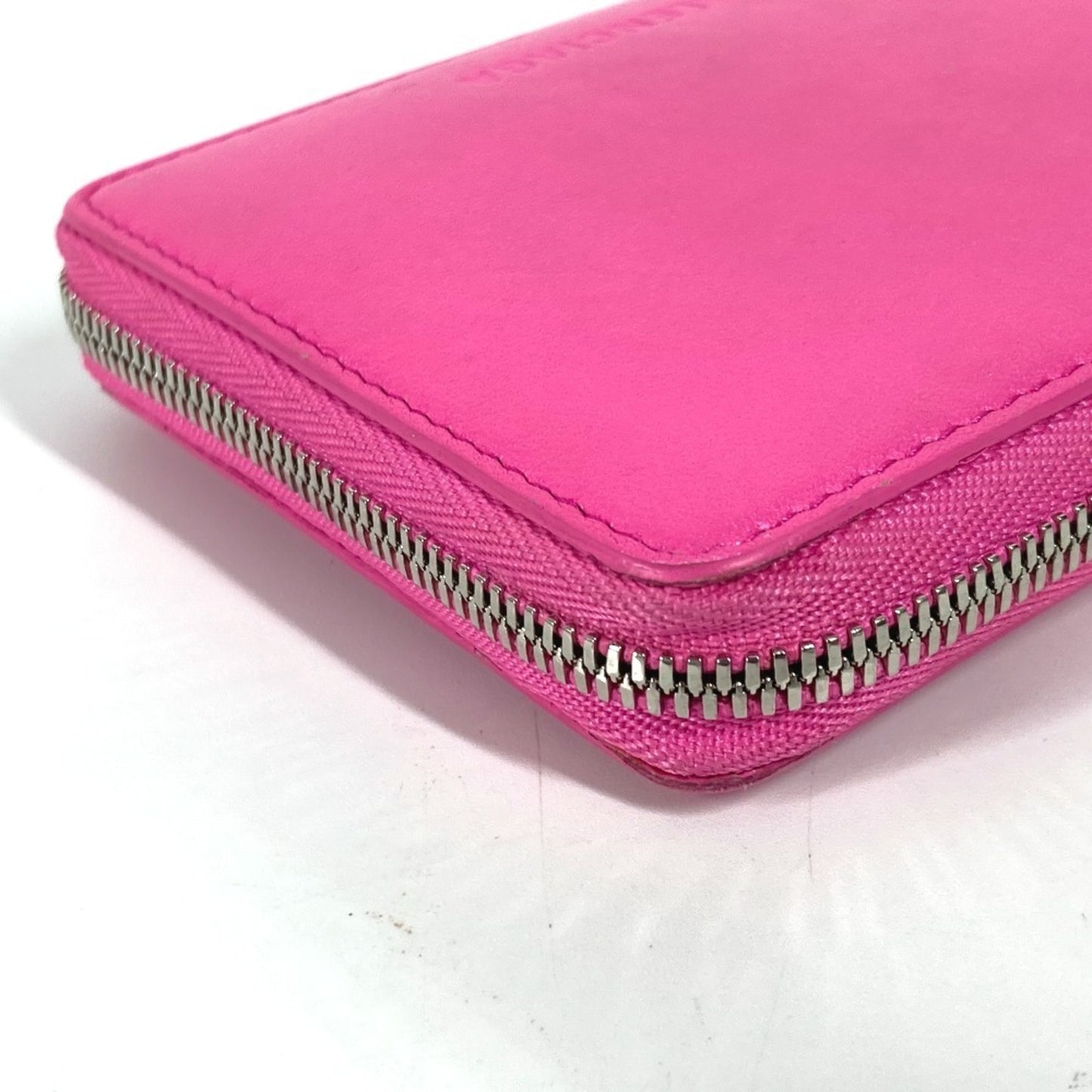 BALENCIAGA 659224 Compact Wallet with Logo Strap, Round Zipper, Bi-Fold Wallet, Leather, Women's, Pink
