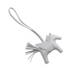 Hermes Rodeo Pegasus PM Gris Pantin Charm Accessory, Agneau Milo Veau Swift Leather, Women's, Gray — New - Store Return