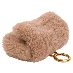 FENDI Nano Baguette Fur Charm Mini Shoulder Bag 7AR844 Pink Beige Women's — Like New
