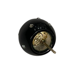 08A CHANEL Coco Mark Rhinestone Ball Stud Earrings, Black, Women's — Like New