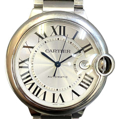 Cartier Ballon Bleu de wristwatch, total weight 145.8g, stainless steel, automatic movement, silver dial, WSBB0049 — Good