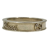 GUCCI Interlocking G Script Logo Ring, 925 Sterling Silver, Size 2, Men's — Like New
