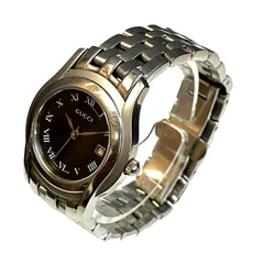 Gucci watch, total weight 63g, stainless steel, quartz movement, black dial, 5500L — Good