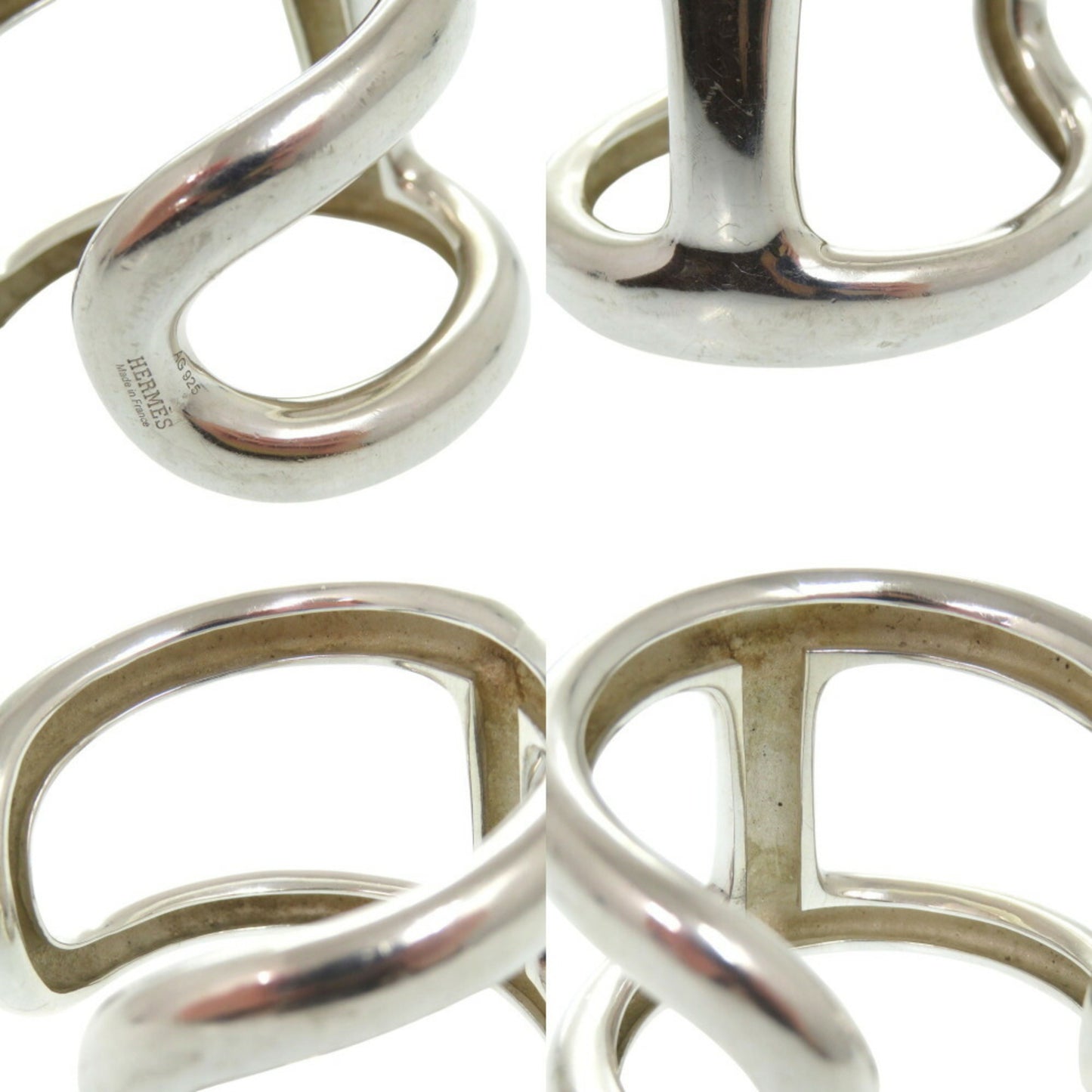 Hermes OSMOSE Bracelet Cuff Bangle SV925 Silver 0181HERMES