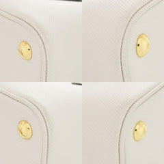 Prada 2-Way Saffiano Triangle 1BG775 Leather Ivory Handbag 0936PRADA — Like New