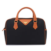 Yves Saint Laurent Boston Handbag, Leather, Black/Brown, Gold Hardware — Like New