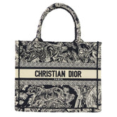 Christian Dior Toile de Jouy Book Tote Canvas Embroidered Handbag Small 50-MA-1221 Navy Women's — Like New
