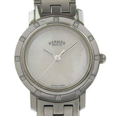 Hermès Clipper Nacre Women's Watch, 12 Diamonds, CL4.230, Stainless Steel, Quartz Movement, Analog Display, White Shell Dial — Very Good